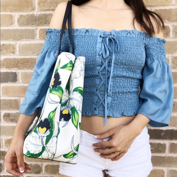 Tory Burch Kerrington Large Tote Floral - Picture 4 of 4